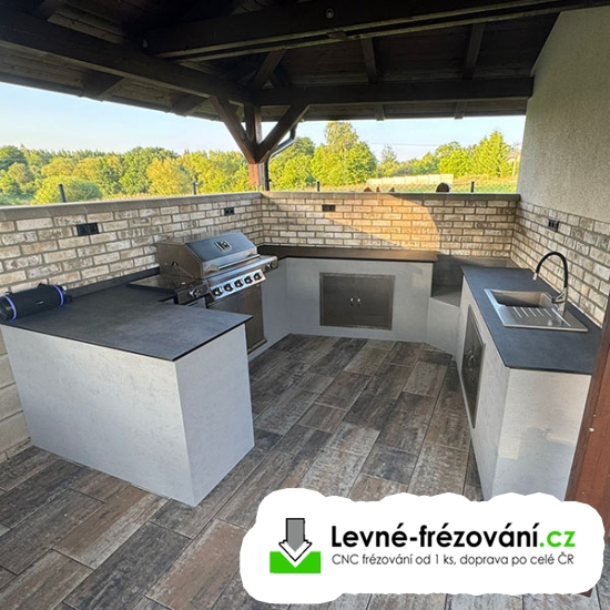 Kompaktní pracovní deska Fundermax Exterior 0428 NN/NW Cave, černé jádro