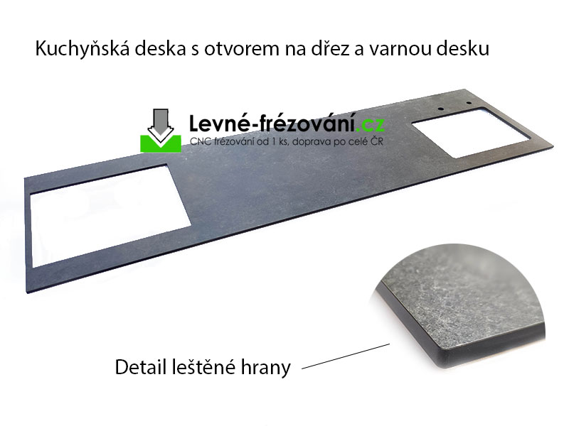 Kuchyňská deska s otvorem na dřez a varnou desku - hpl kompakt  - výroba life.cz